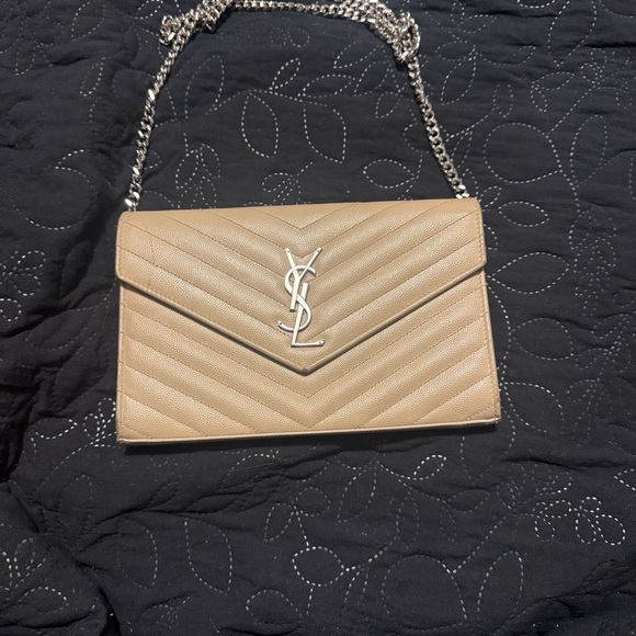 Yves Saint Laurent Tan Quilted Leather Clutch - Picture 2 of 4